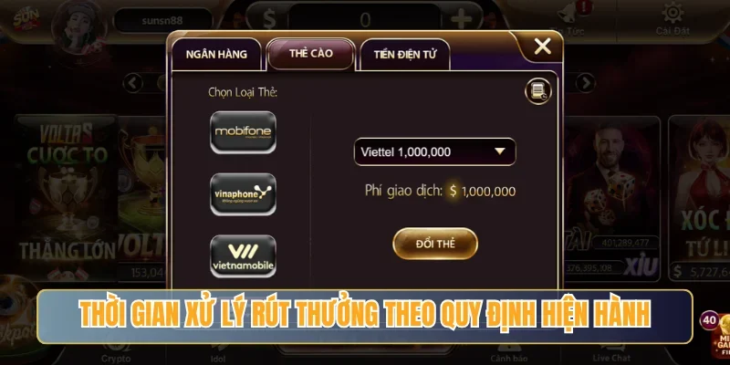 Thời gian xử lý rút thưởng theo quy định hiện hành